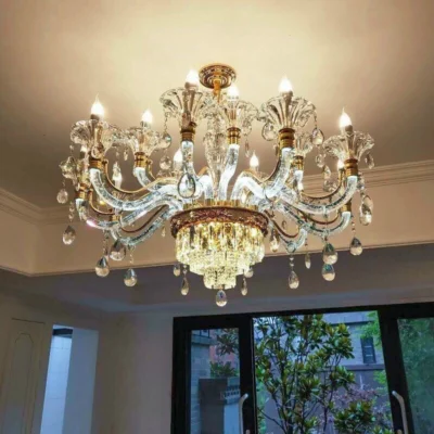 Đèn Chùm Pha Lê Phát Quang ,Tay Đèn Phản Quang Thân Hợp Kim Sơn Tĩnh Điện