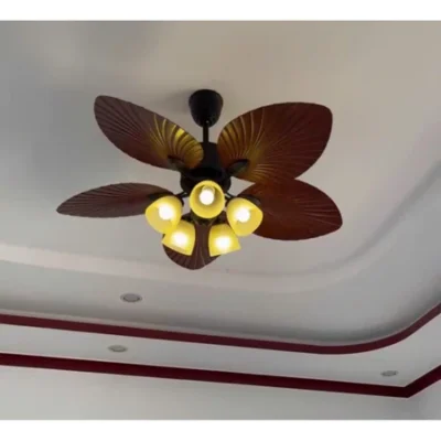 Quạt Trần Trang Trí 5 Cánh Lá Cọ 6 Tốc Độ Gió, Động Cơ DC 100% Lõi Đồng Điều Khiển Từ Xa _TỔNG KHO ĐÈN LED