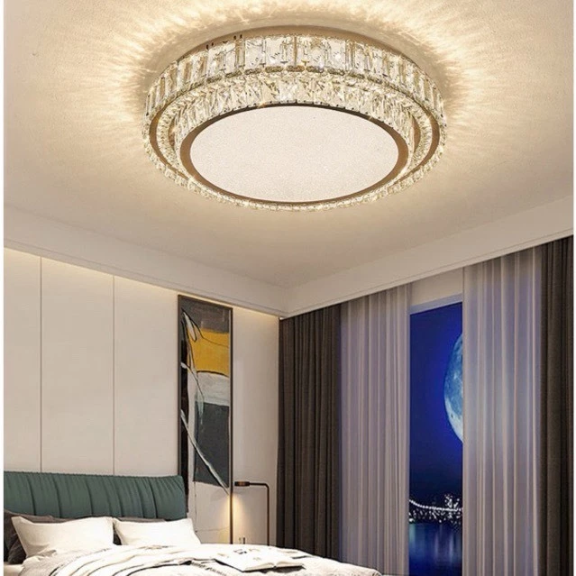 Đèn ốp trần pha lê hiện đại kèm bóng led chống loá cao cấp 3 màu ánh MÃ OP-01 Đèn ốp trần pha lê hiện đại kèm bóng led chống loá cao cấp 3 màu ánh MÃ OP-01