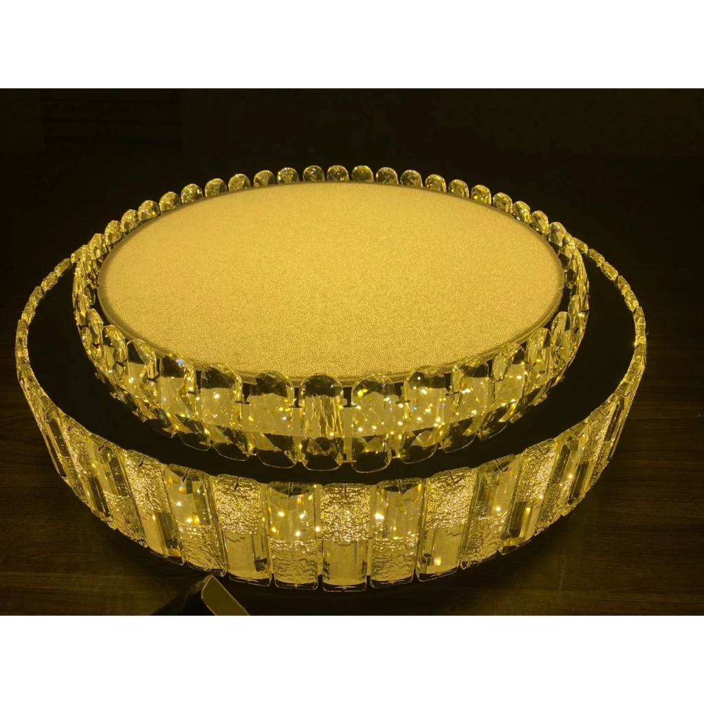 Đèn ốp trần pha lê hiện đại kèm bóng led chống loá cao cấp 3 màu ánh MÃ OP-01 Đèn ốp trần pha lê hiện đại kèm bóng led chống loá cao cấp 3 màu ánh MÃ OP-01