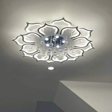 Đèn chùm phòng khách,đèn mâm ốp trần mika 16 cánh rộng 90cm 3 chế độ ánh sáng có điều khiển Đèn chùm phòng khách,đèn mâm ốp trần mika 16 cánh rộng 90cm 3 chế độ ánh sáng có điều khiển