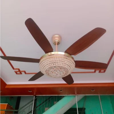 Quạt Trần Đèn 6 Cánh Chao Chùm Pha Lê K9 Cao Cấp Trang Trí Phòng Ngủ Phòng Khách 3 Chế Độ Sáng_ ĐÈN LED TRANG TRÍ