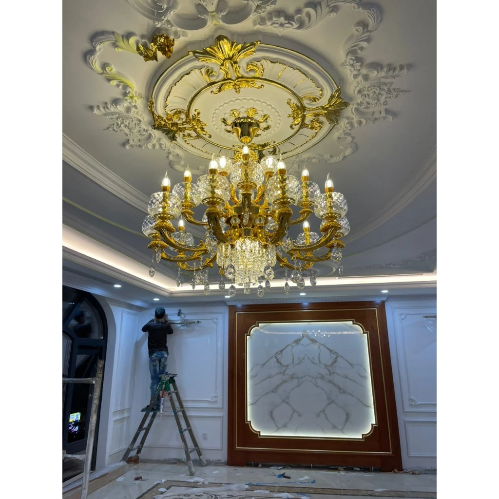 Đèn Chùm Pha lê Cao Cấp, Đèn Chùm Trang Trí Phòng Khách Hiện Đại Siêu Đẹp Tặng Kèm Bóng Led